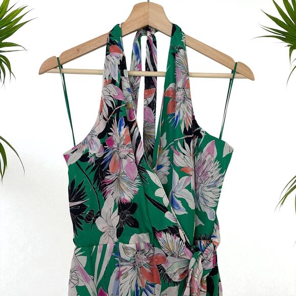 Parker Addie Emerald Floral Silk-Blend Wrap Dress - Picture 9 of 11